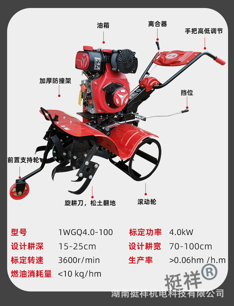 tingxiang good sales agricultural mini gasoline Powerful Tiller dry land Paddy field garden farm Cultivator manual hand tiller