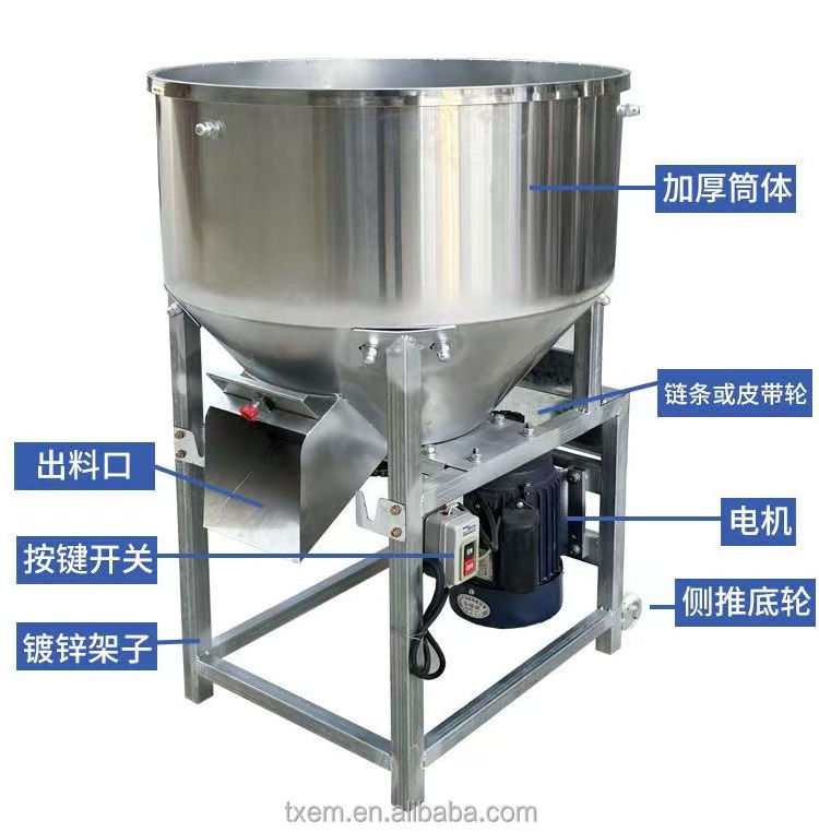 tingxiang Multifunctional Stainless Steel animal feed mixer or crusher chicken machine automatic poultry feed grinder and mixer