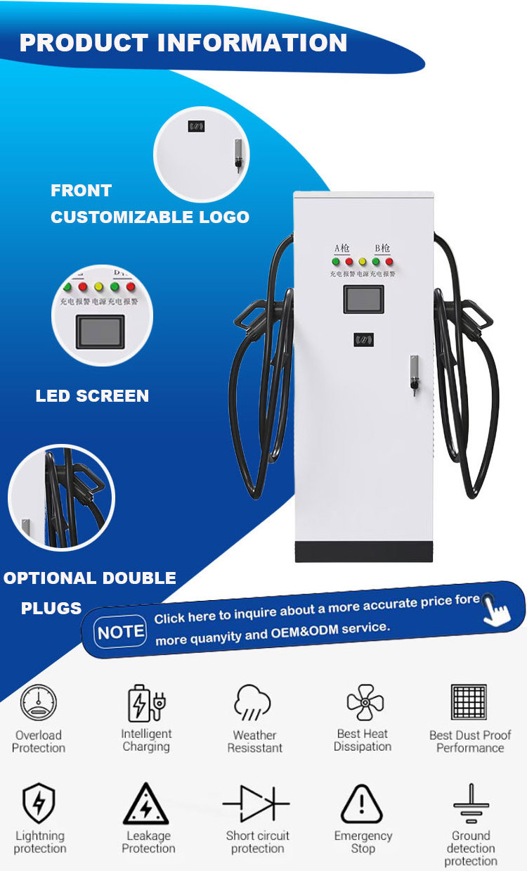 Outdoor 60KW-120KW GBT CCS2 DC Fast Charging Station AC & DC Input Solar Energy System New Condition Supports BYD EV Charger