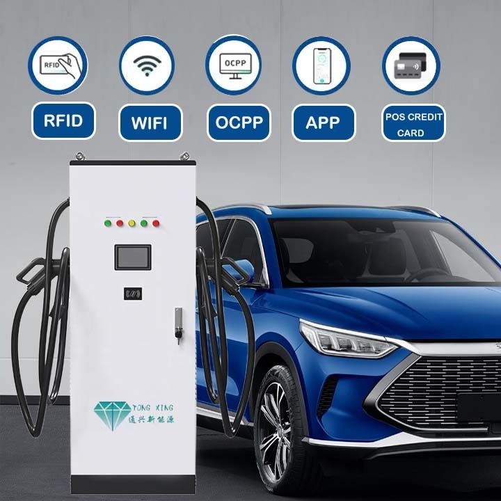 Outdoor 60KW-120KW GBT CCS2 DC Fast Charging Station AC & DC Input Solar Energy System New Condition Supports BYD EV Charger