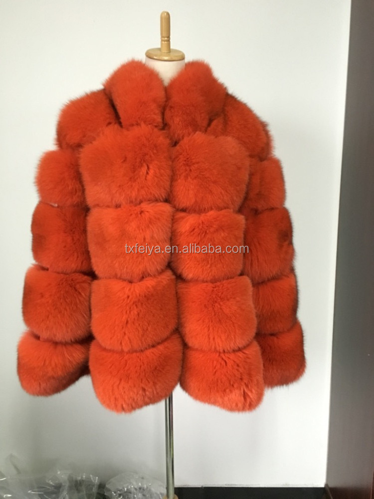 Finland Whole Skin Fox Fur Overcoat Winter Women Fur Coat Jacket