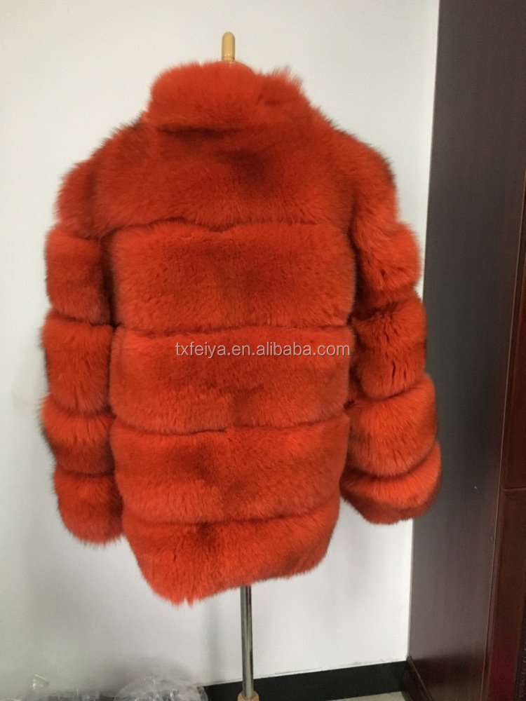 Finland Whole Skin Fox Fur Overcoat Winter Women Fur Coat Jacket