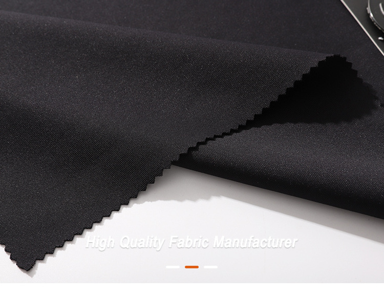 Wholesale Black Stretch Fabric 95 Polyester 5 Elastane Knitted Scuba Fabric