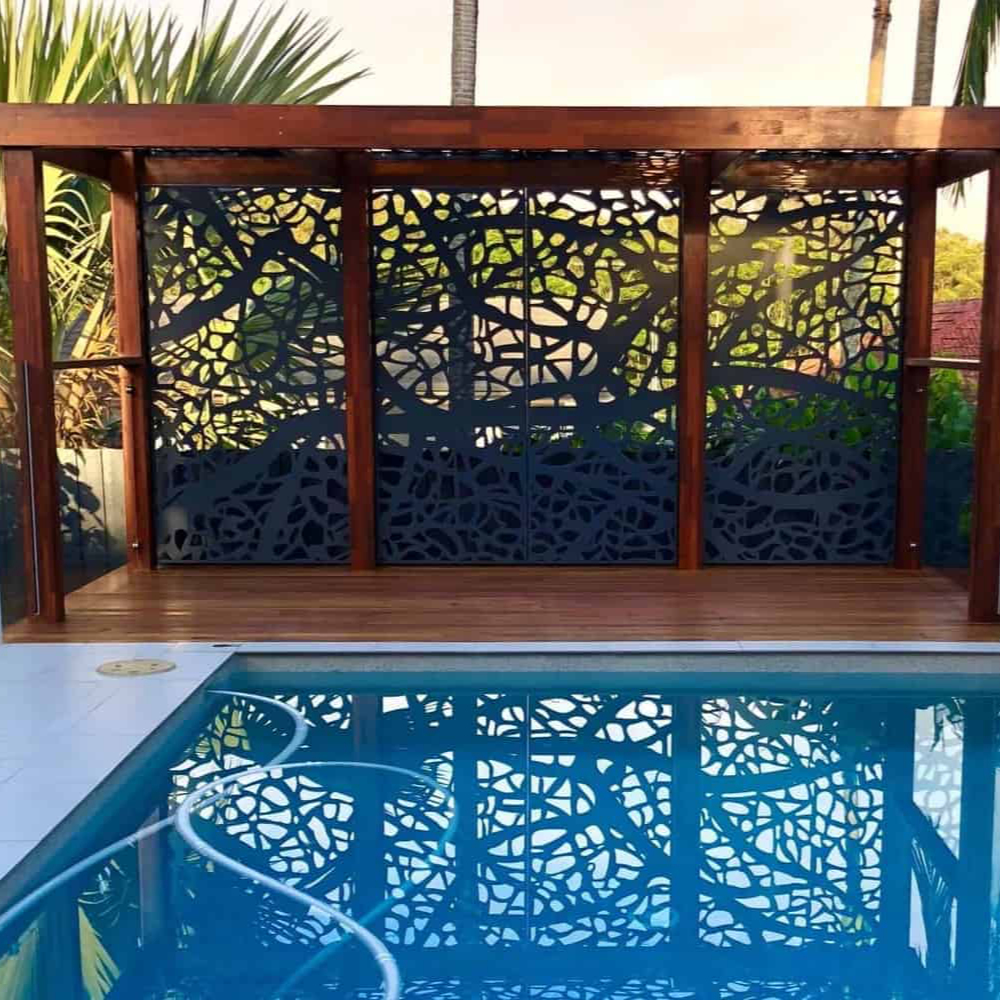 Corten steel garden building metal gazebo pool walls steel panels