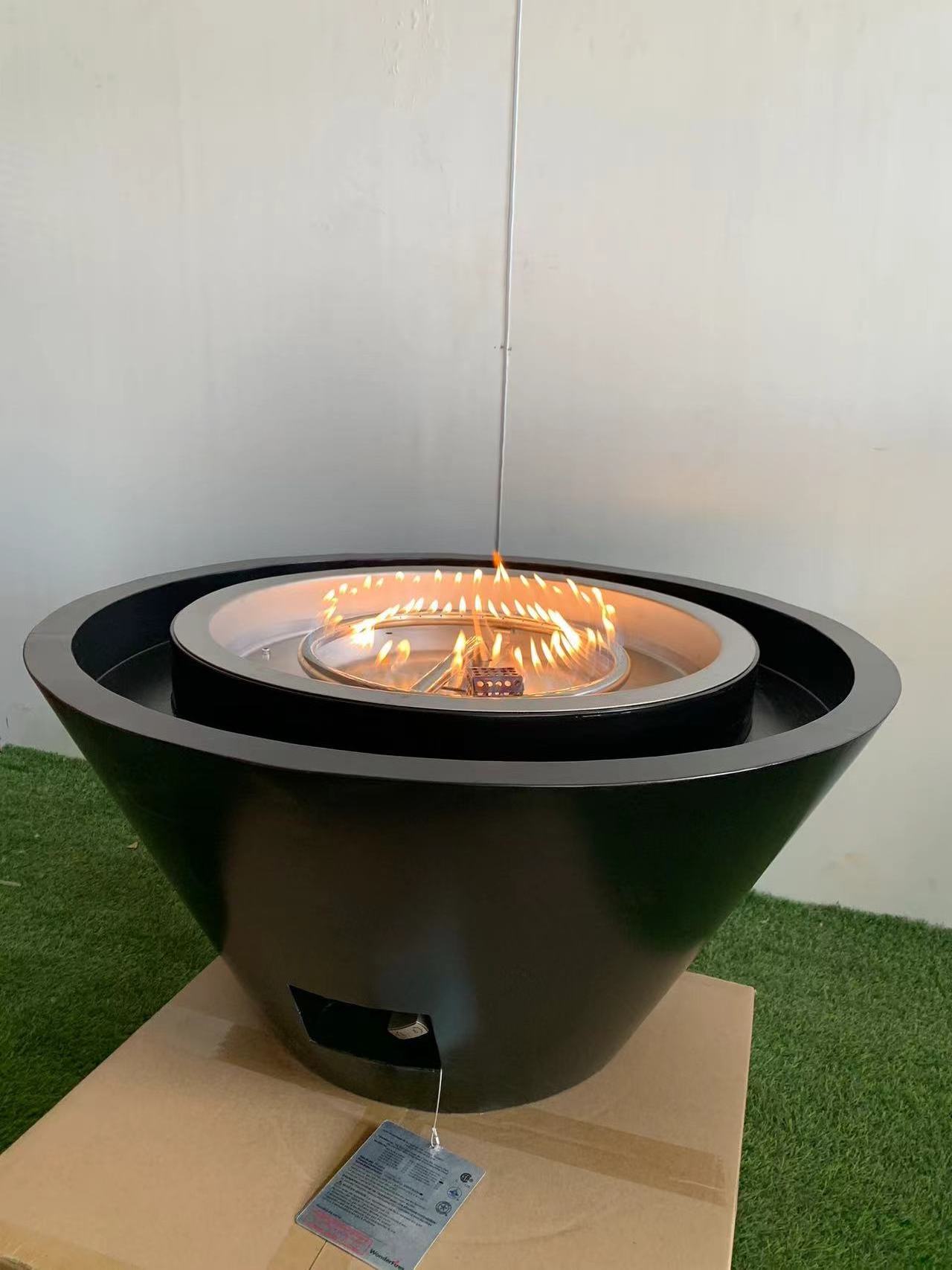 round stainless steel fire pit outdoor large