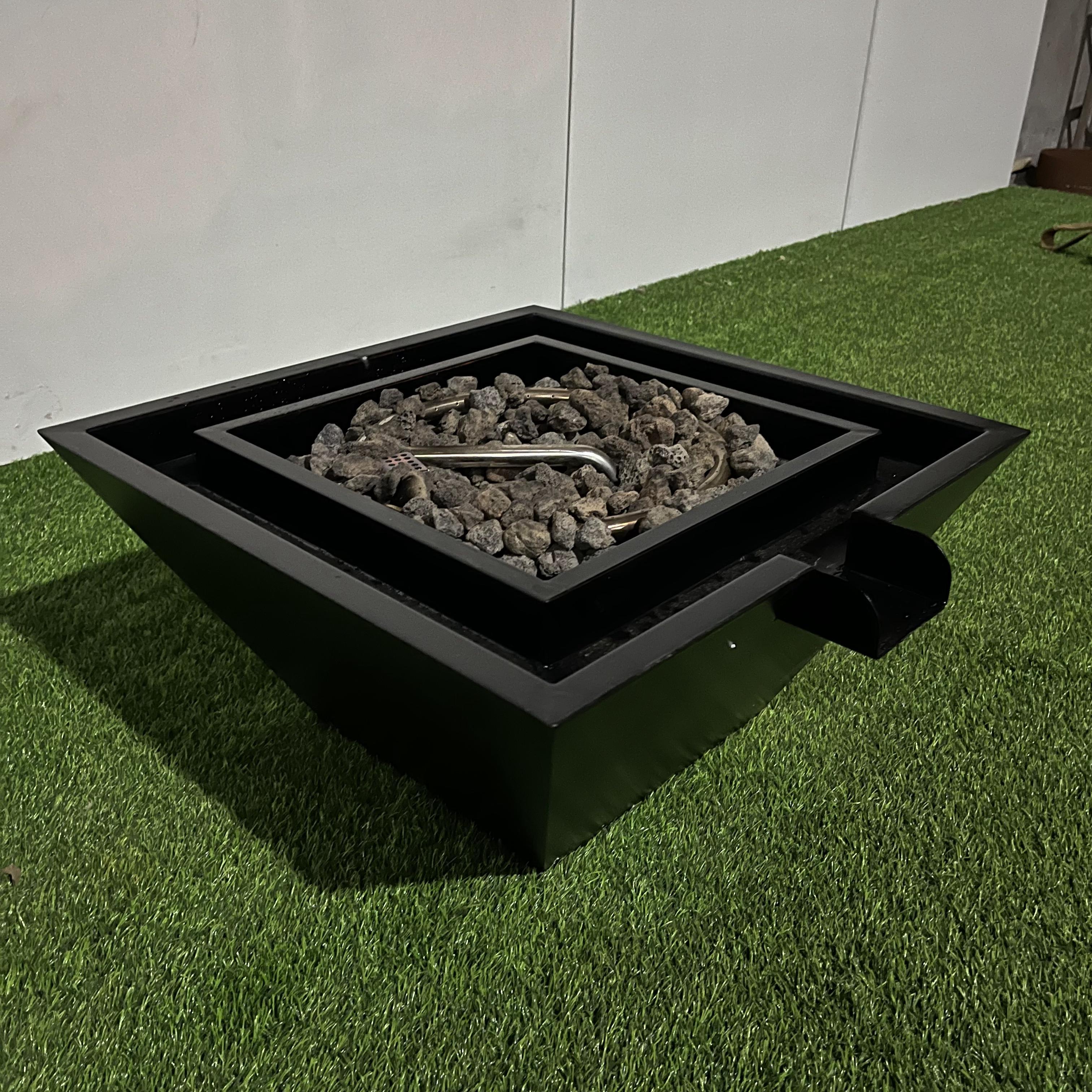 table gas firepit patio square corten steel tabletop outdoor fire pit fire pits gas outdoor enjoy garden life