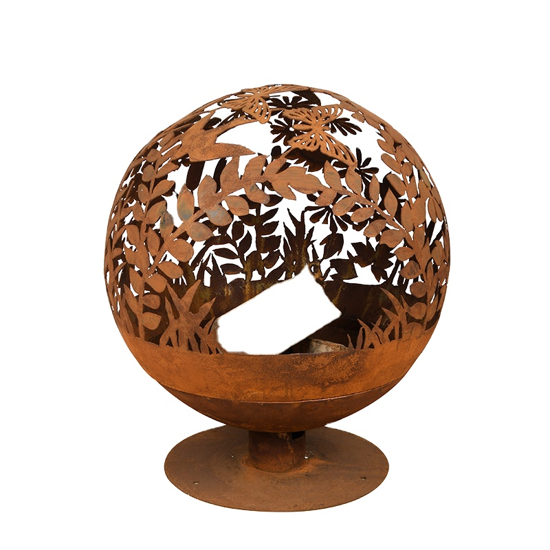 Firepit  ball  wood burning  Rust Iron fire pits factory direct folding fire pit rust corten steel fire pit outdoor