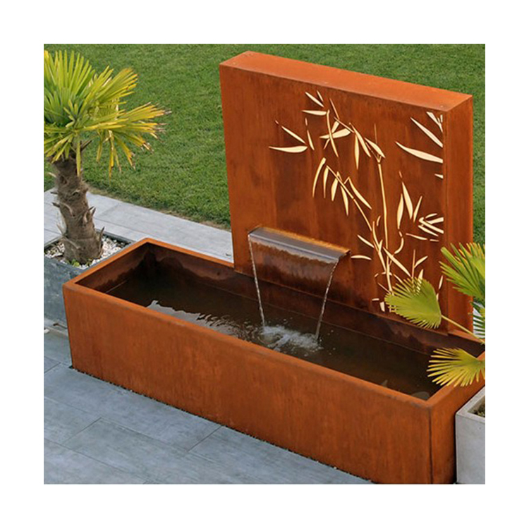 High Quality Modern Corten Steel Garden Pond Water Feature Wall Fountain