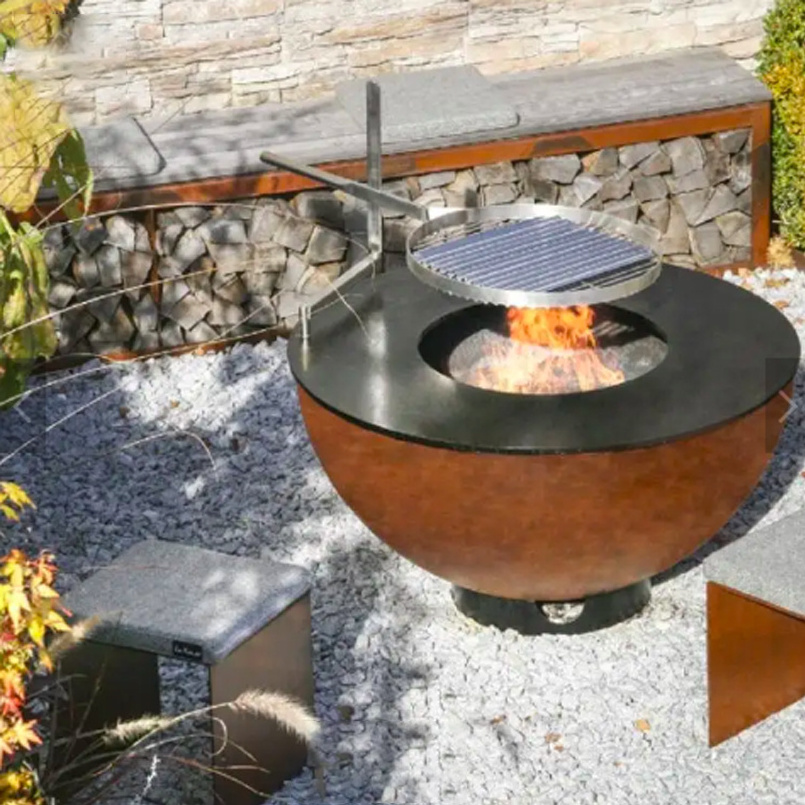 top sell corten steel fire pit barbecue grill bbq fire pit