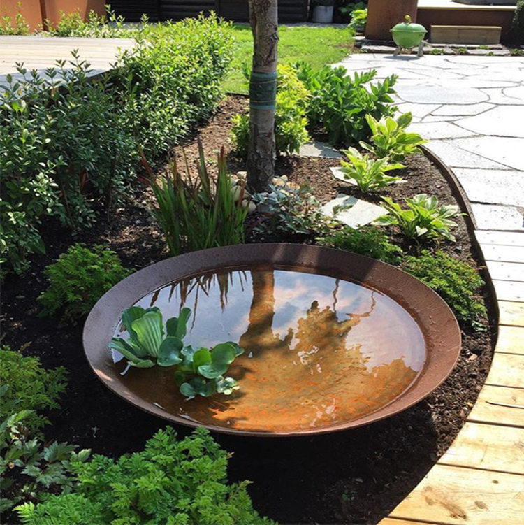 New trend oriental corten steel pond wall waterfall for garden