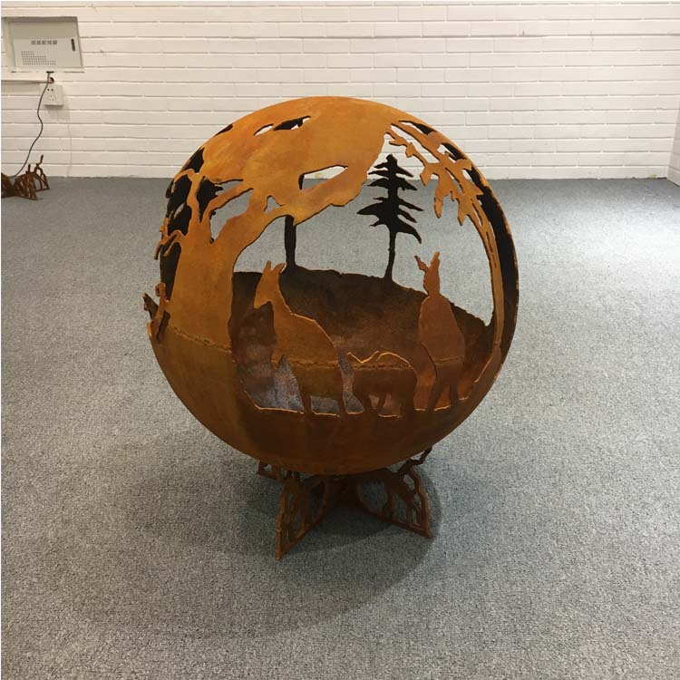 Firepit  ball  wood burning  Rust Iron fire pits factory direct folding fire pit rust corten steel fire pit outdoor