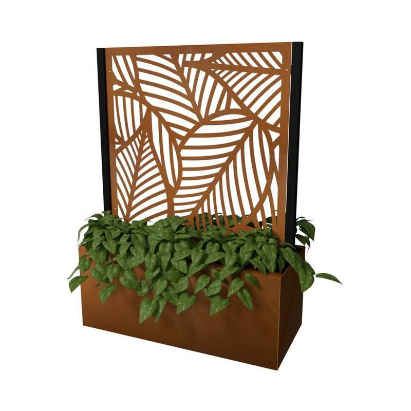 corten steel frame wall partition laser cut metal outdoor Screens & Room Dividers corten steel screen