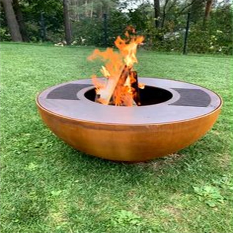 corten steel fire pit  bbq charcoal outdoor cooking corten steel bbq grill wood fire outdoor grill