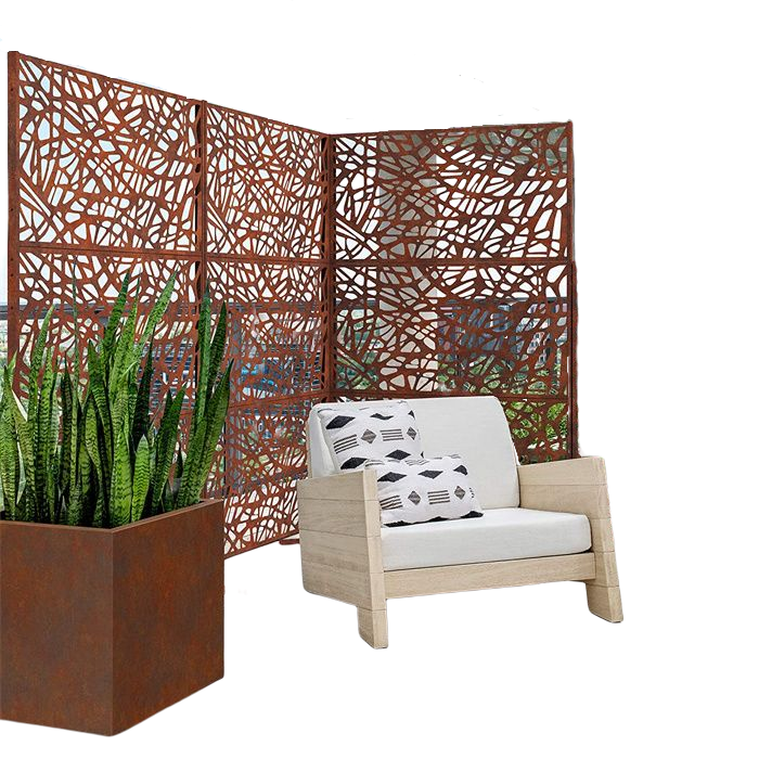 Wrought Iron Metal Outdoor Balcony Privacy Screen Metal Screens