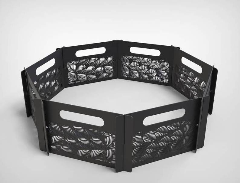 KD flat packing Laser Cut Fire Ring foldable outdoor metal fire pit steel