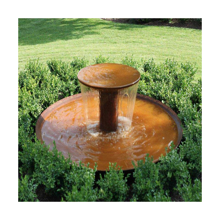 New trend oriental corten steel pond wall waterfall for garden