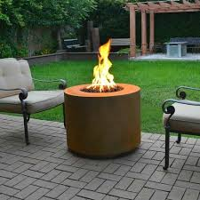 Natural rusted Rectangle Patio corten steel gas fire pit table