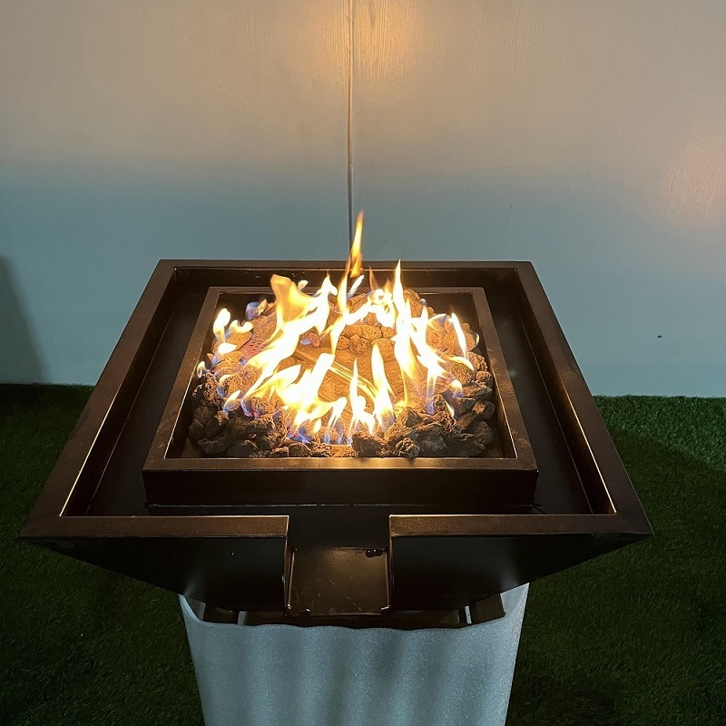 table gas firepit patio square corten steel tabletop outdoor fire pit fire pits gas outdoor enjoy garden life