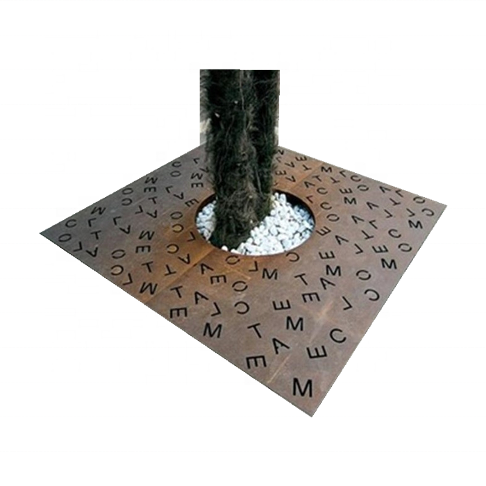 Garden Roadway Metal Tree Grating Street Sidewalk Corten Steel Tree Grate