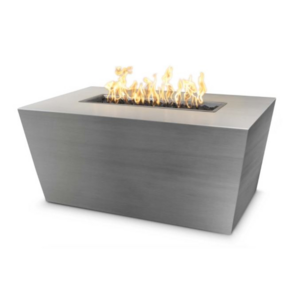 Natural rusted Rectangle Patio corten steel gas fire pit table