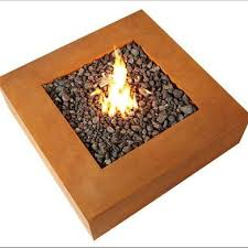 Natural rusted Rectangle Patio corten steel gas fire pit table