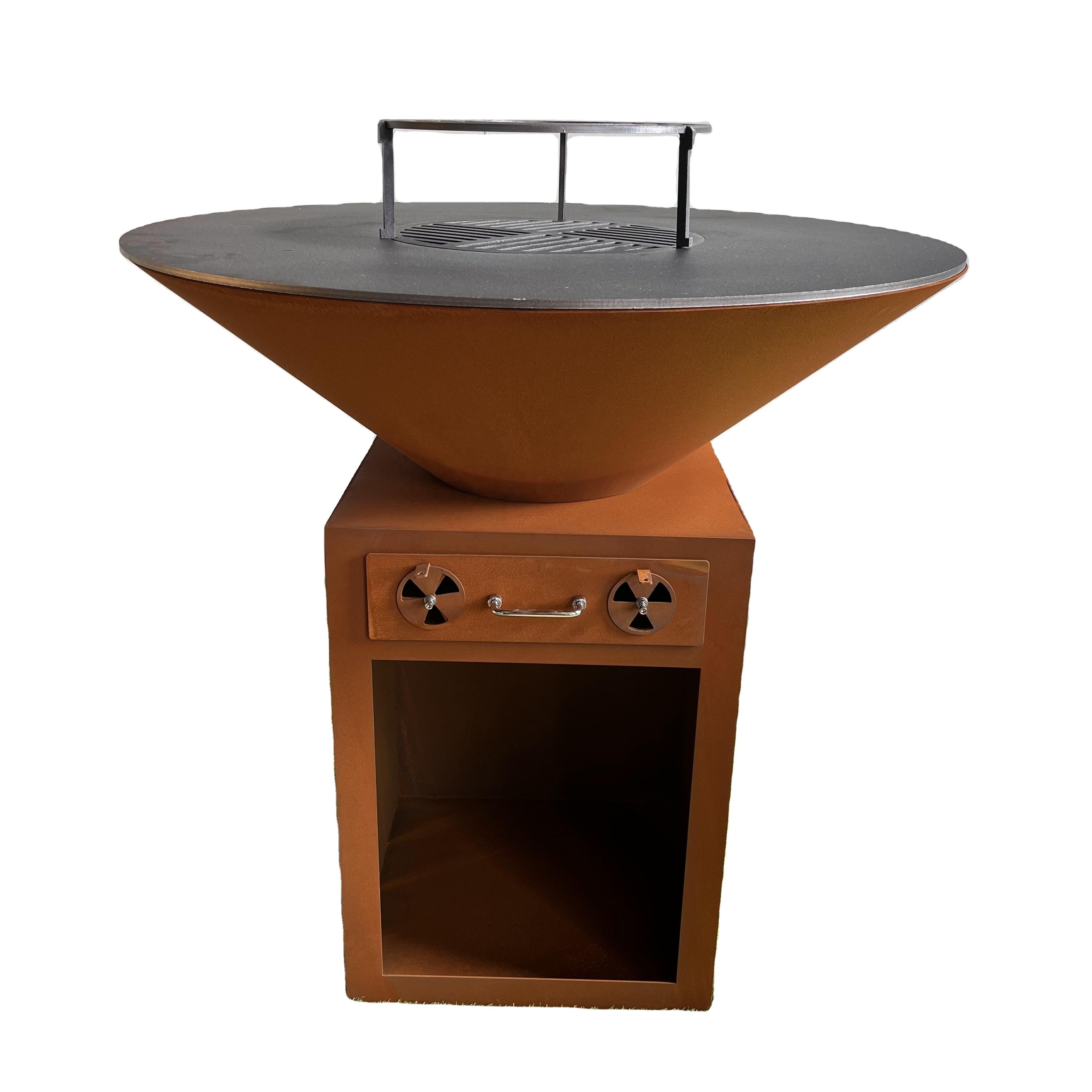 Garden Grill Corten Steel Grill Outdoor Camping Bbq Fire Pit Charcoal Grill