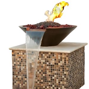 outdoor pool fire pit patio furniture gas fire pit corten steel water bowls waterfall fire pit