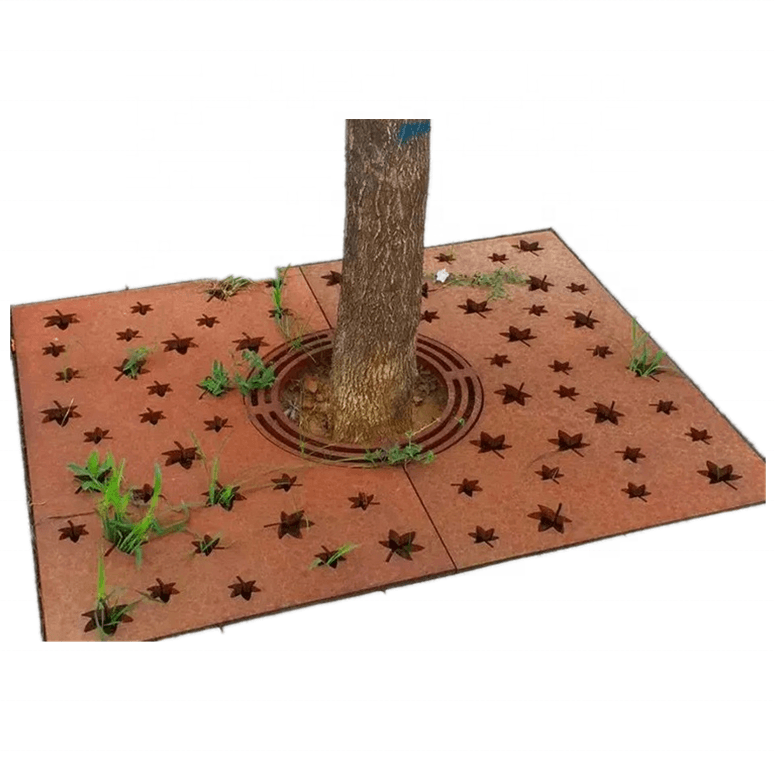 Garden Roadway Metal Tree Grating Street Sidewalk Corten Steel Tree Grate