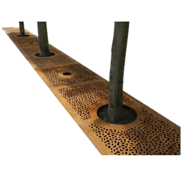 Garden Roadway Metal Tree Grating Street Sidewalk Corten Steel Tree Grate