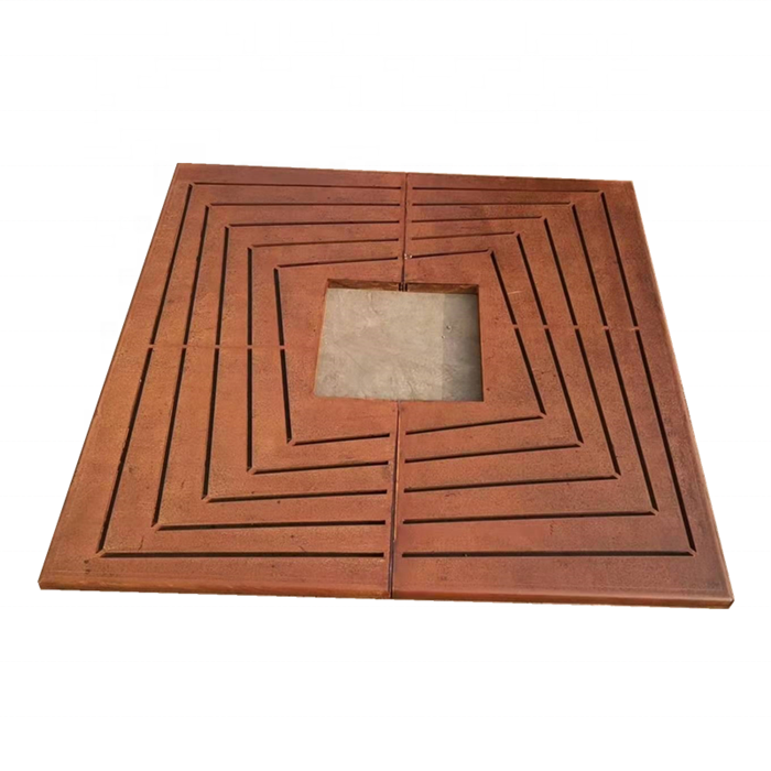 Garden Roadway Metal Tree Grating Street Sidewalk Corten Steel Tree Grate