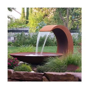 New trend oriental corten steel pond wall waterfall for garden