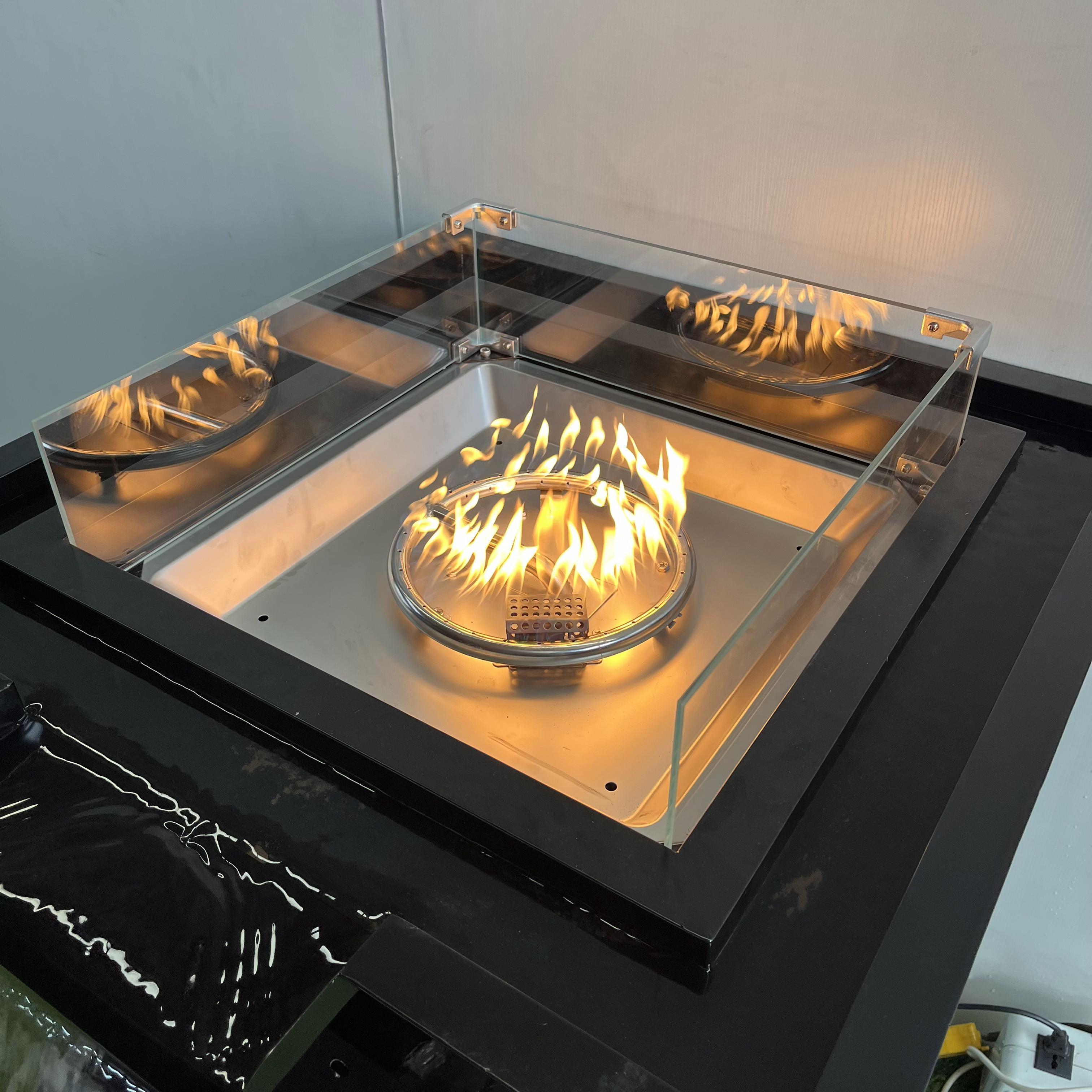 Remote control Gas fire pit with water for Garden decoration Stainless steel burner water gas fire pit color powder