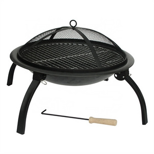 Camping Stylish Design Bbq Brazier Folding Legs Firepit Charcoal Fire Pit With Cover