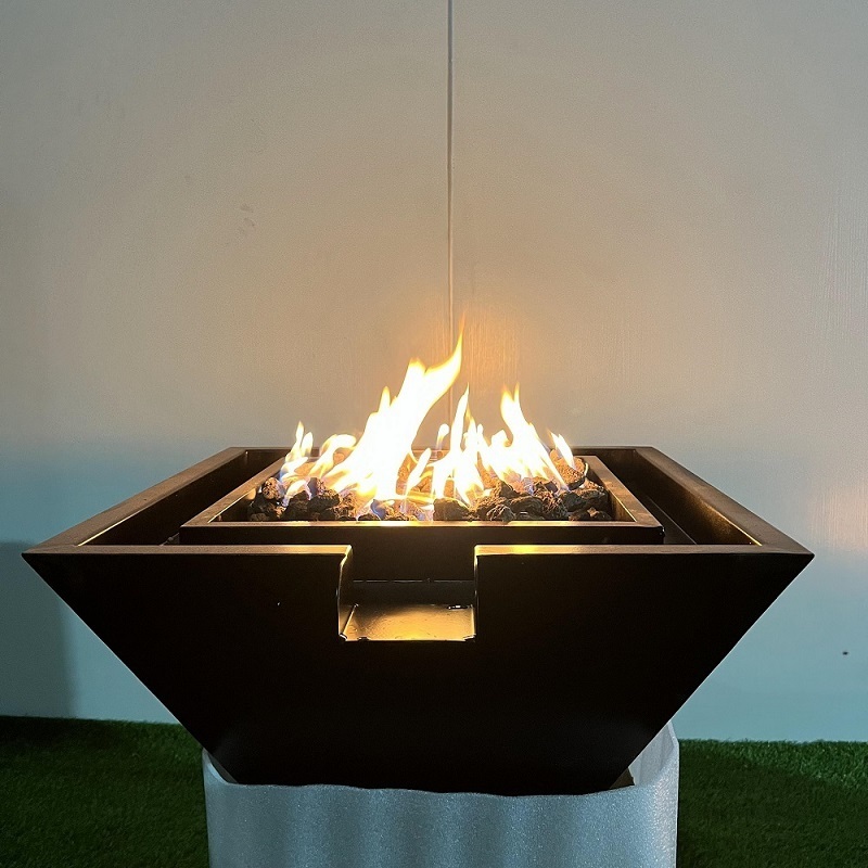 table gas firepit patio square corten steel tabletop outdoor fire pit fire pits gas outdoor enjoy garden life