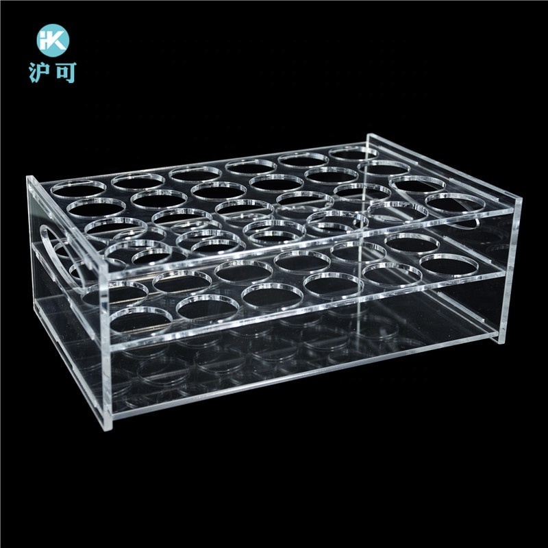 Huke customized logo and size laboratory stand acrylic test tube rack