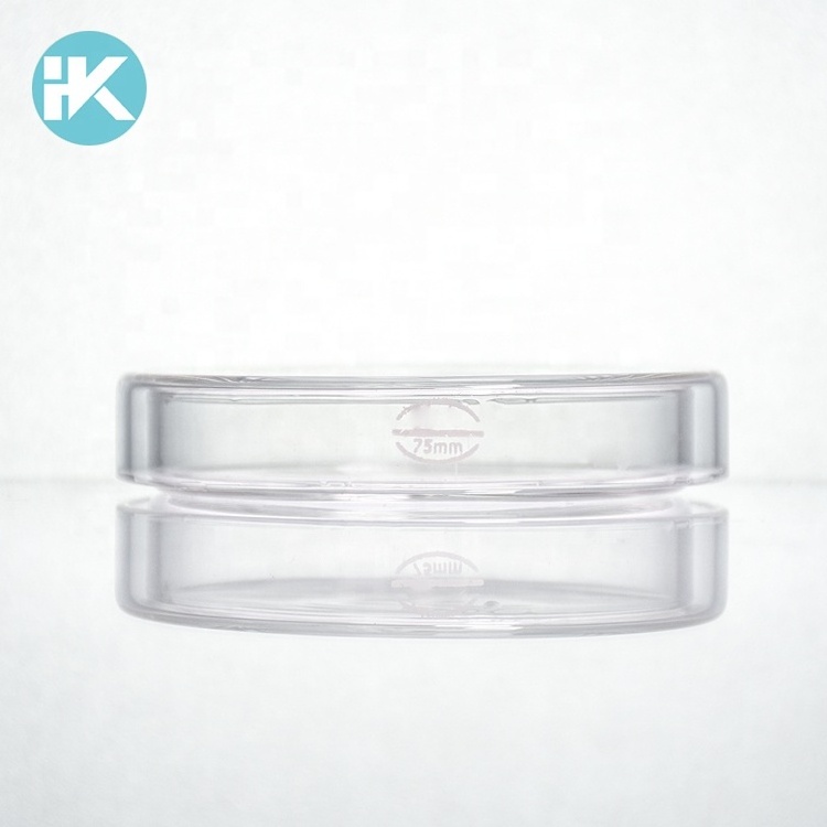 Huke customized  lab different size 75mm glass petri culture dish