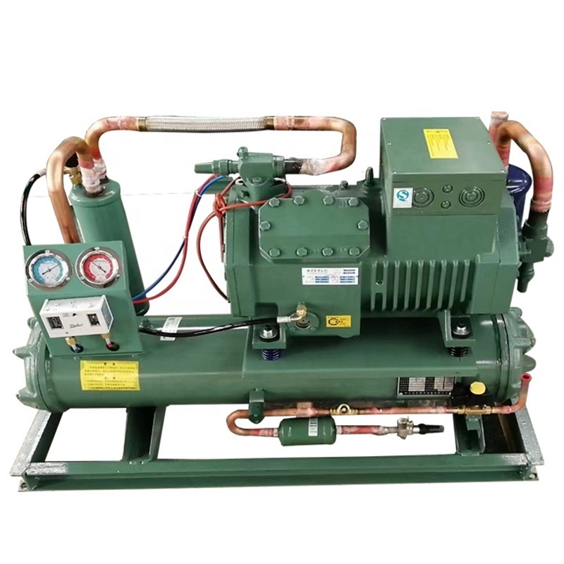 5HP10HP 15HP  water cold plunge chiller bitzer  Semi enclosed reciprocating r404 compressor Refrigeration Condensing Unit