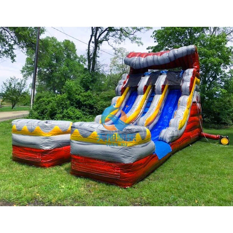 Wholesale Double Lane Water Slide Air Sealed Type Trampoline Small Inflatable Indoor Bouncer Water Slide For Sale