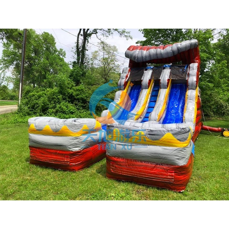 Wholesale Double Lane Water Slide Air Sealed Type Trampoline Small Inflatable Indoor Bouncer Water Slide For Sale