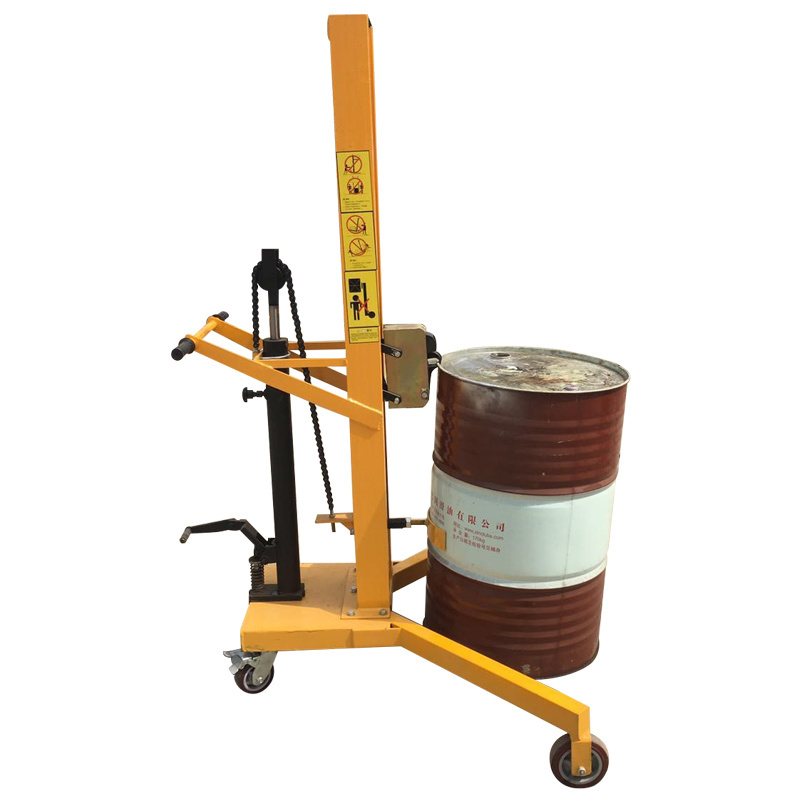 Chinese low price Hand Hydraulic Oil Drum Truck 300kg push cart Wheelbarrow hot sale