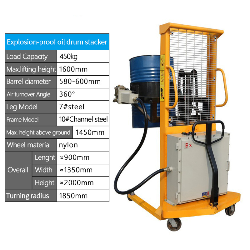 electric Oil drum Stacker semi electric pallet truck Bucket Wagon Barrel dump truck