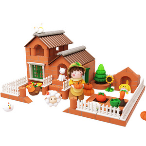 380pcs Light Clay DIY Building House Reusable Real Mini Bricks Building Block Handmade Garden House Toys For Kids Building Tiles