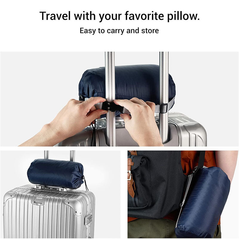 Travel Essentials Compact Travel Hammock Pillow Sleeping plane pillow with Double-Layered Pillow Cover