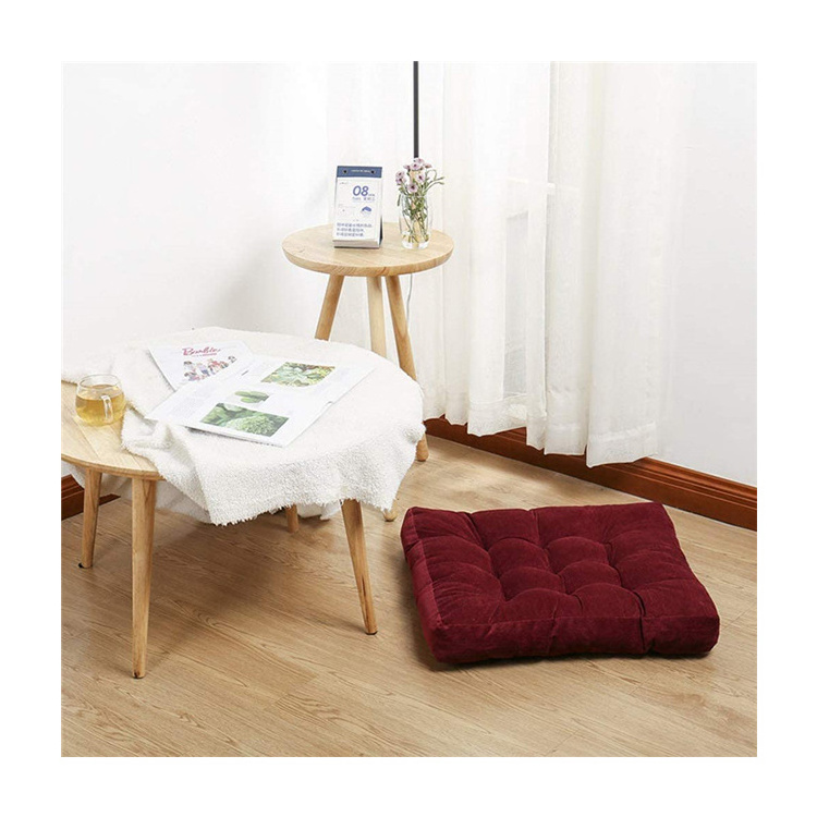 Squared floor cushion couch tufted sublimation outdoor floor pillow meditation cushion