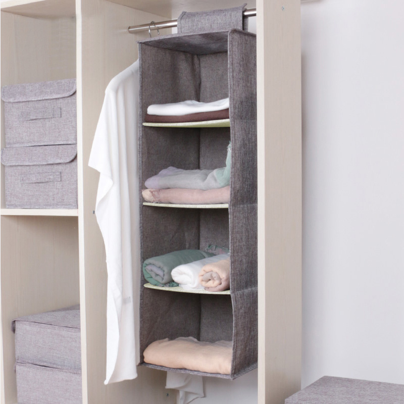 10 Shelf Hanging Clothes Storage Box Collapsible Accessory Shelves Closet Organizer Hanging