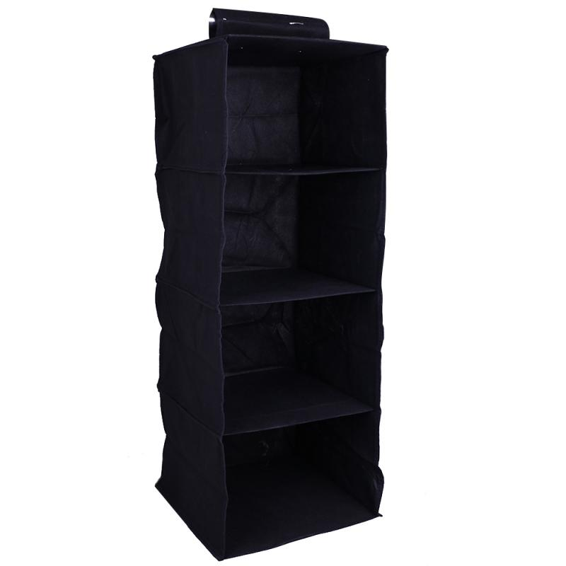 10 Shelf Hanging Clothes Storage Box Collapsible Accessory Shelves Closet Organizer Hanging