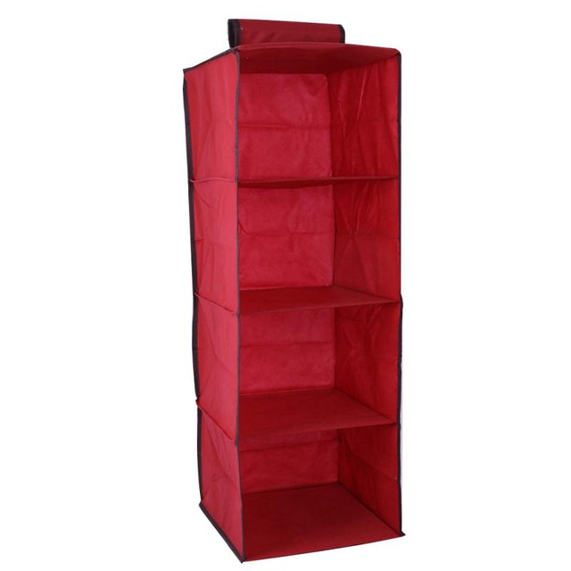 10 Shelf Hanging Clothes Storage Box Collapsible Accessory Shelves Closet Organizer Hanging