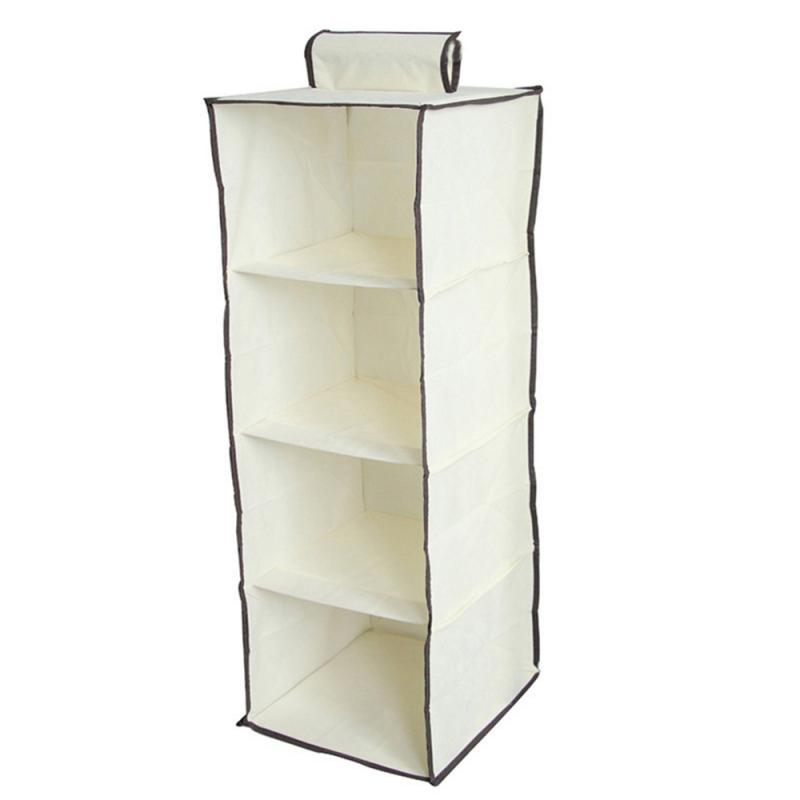 10 Shelf Hanging Clothes Storage Box Collapsible Accessory Shelves Closet Organizer Hanging