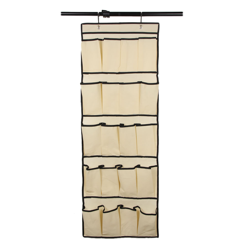 Environmental Door Wall Wardrobe Mounted Polyester Net Mesh Pocket Hanging Organizer