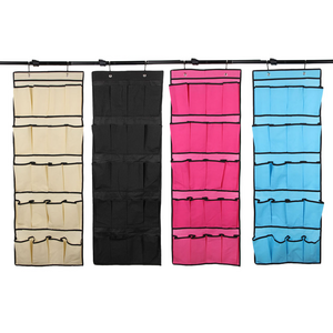 Environmental Door Wall Wardrobe Mounted Polyester Net Mesh Pocket Hanging Organizer